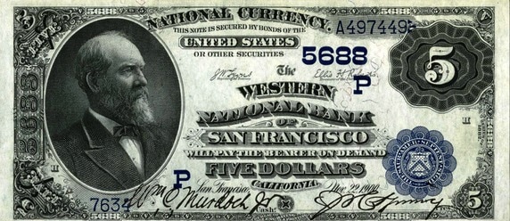 Old $5.00 bill